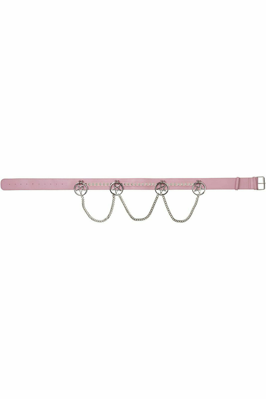 Killstar Curse Pentagram Chain Gothic Punk Occult Pastel Pink Belt