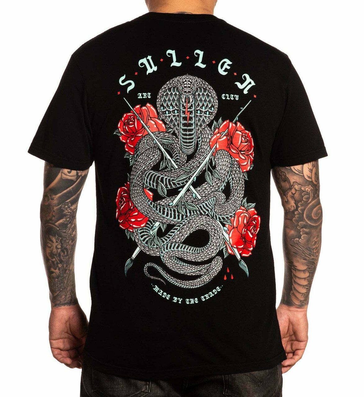 【KOOLOSET】Snake Unique Half Shirt Funny Python Snake Mens T-Shirt Just Slithering through Life