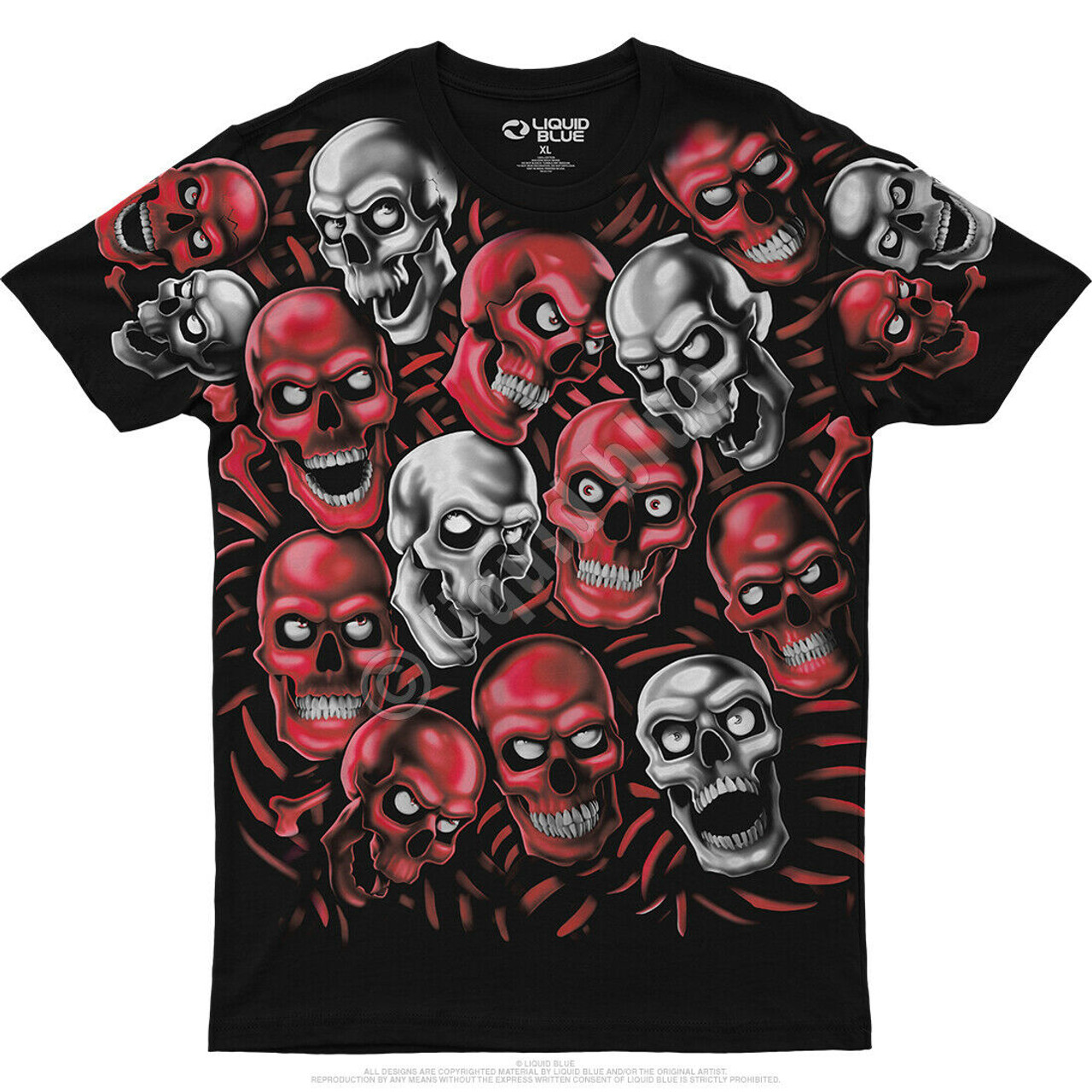 Skull Pile Red Grey Three 6 Mafia Classic Rap Hip Hop Urban Mens T