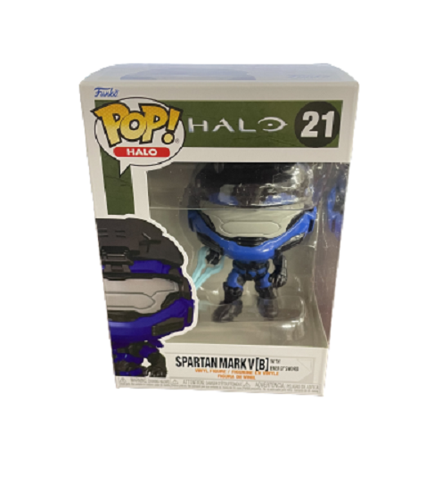 POP Halo Infinite Spartan Mark V Con Spada Energia Blu - Figura Funko Vinile + Custodia Protettiva