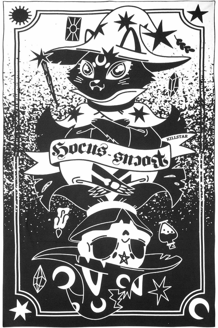 Killstar Meow-Gical Magical Cat Beach Pool Witch Hocus Pocus Towel