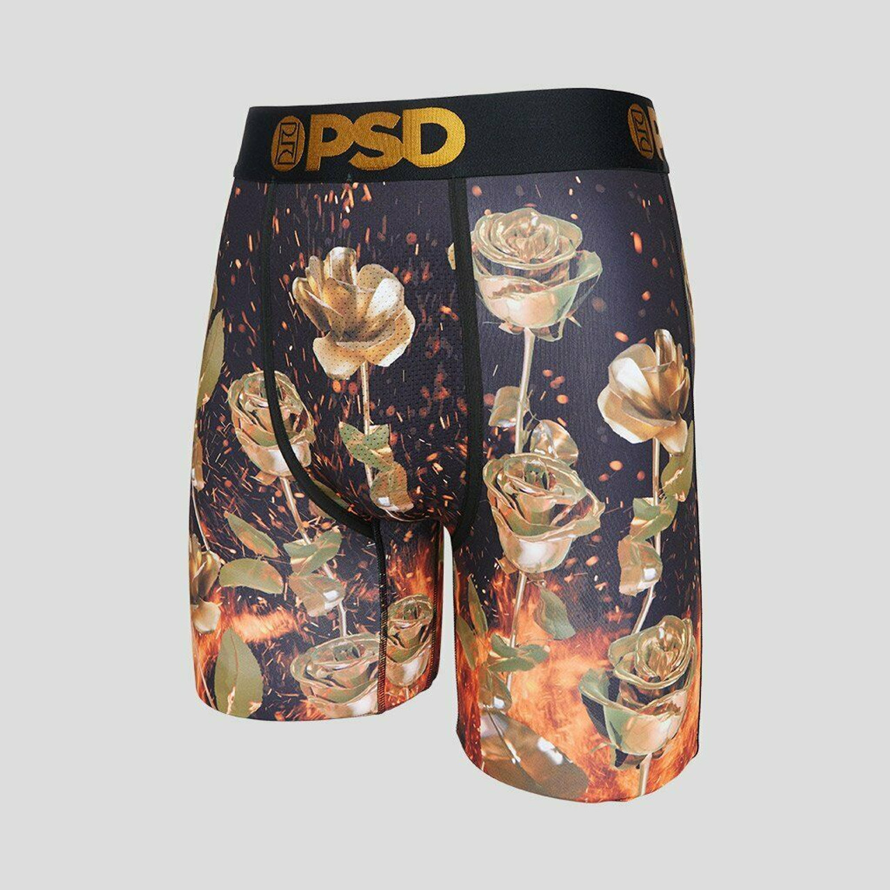 PSD Forged In Fire Metal Roses Floral Welded Flames Men's Boxer Briefs  122180029 - Fearless Apparel