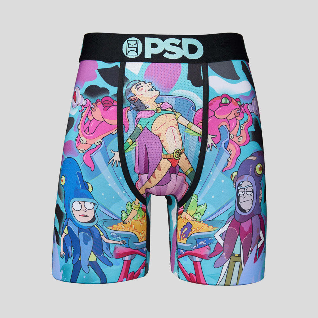 PSD Rick & Morty Ram Space Purple Pink Black Boxers Mesh Front