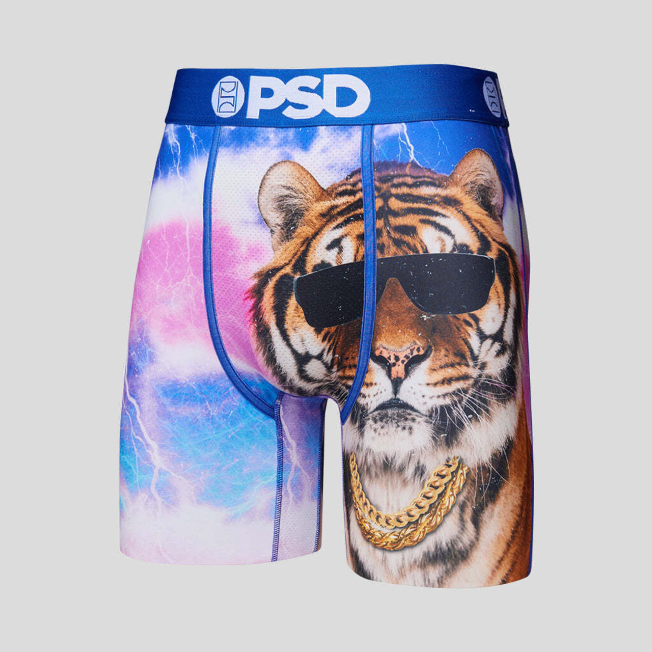 PSD Tiger Vibes Sunglasses Gold Chain Cool Cat Underwear Boxer Briefs  222180055 - Fearless Apparel