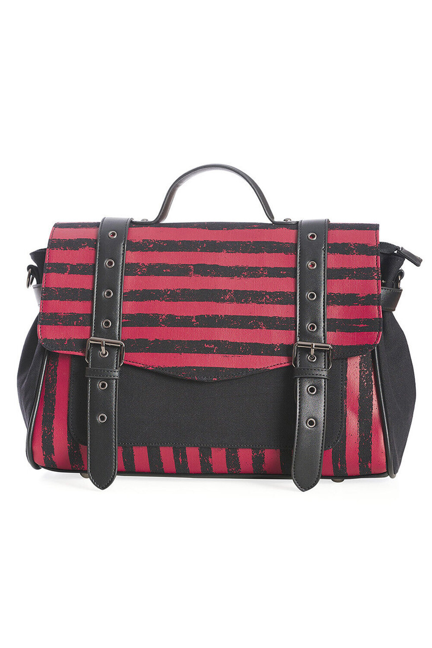 Lost Queen Spooky Nightwalks Distressed Red Striped Punk