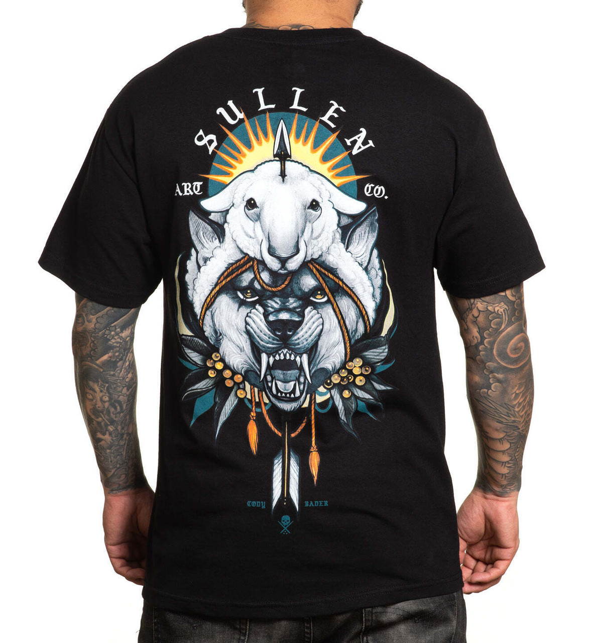 Sullen Art Collective Sheep in Killer Wolfs Clothing Mens Tattoo Graphic T  Shirt - Fearless Apparel
