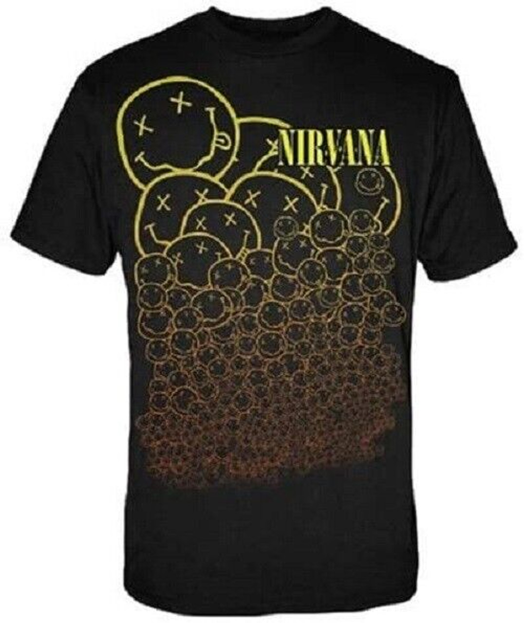 Nirvana Many Smiles Logo Mens 90s Alt Grunge Rock Band Graphic Music T Shirt