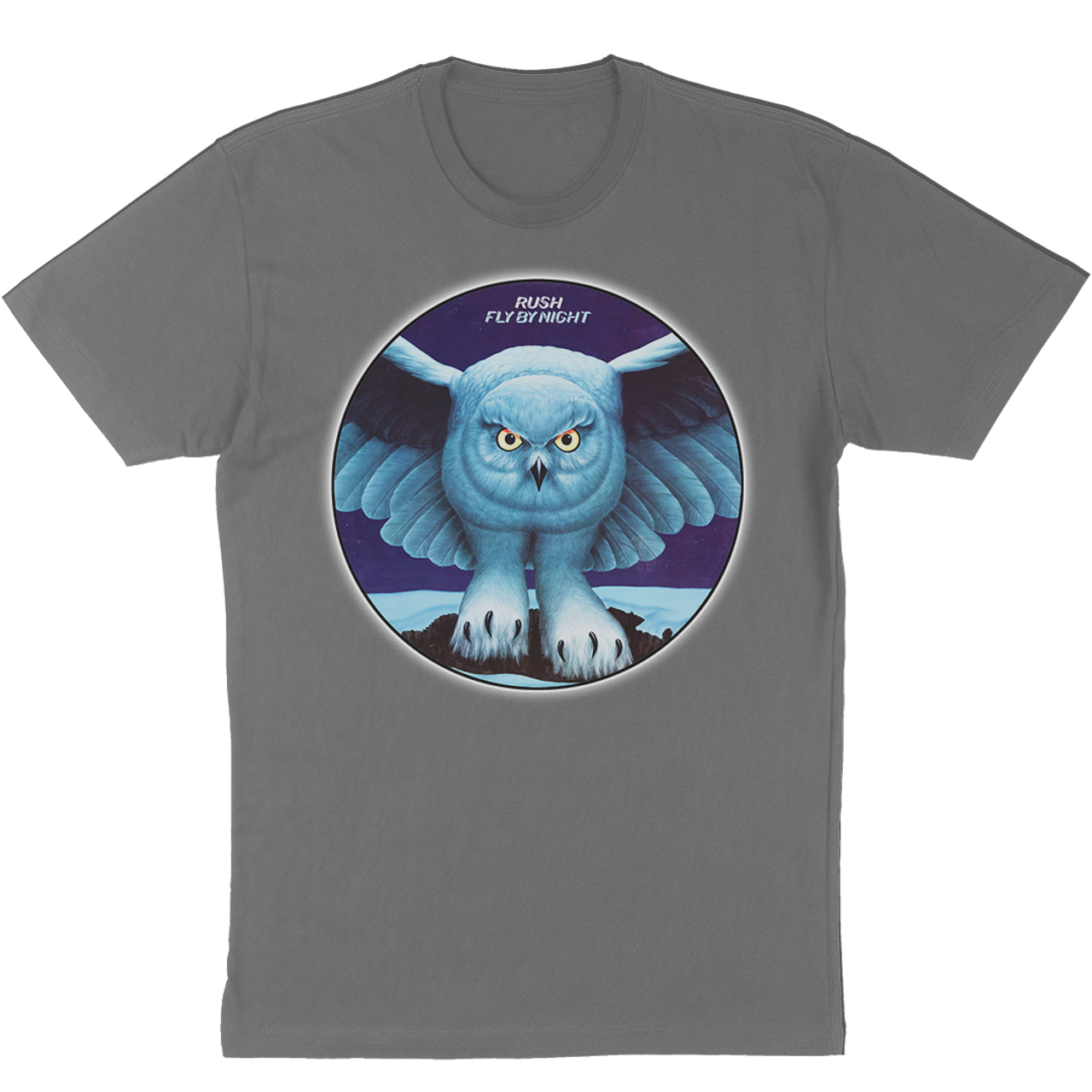 Rush Fly by the Band T - Music Fearless Rock Grey Apparel Shirt Classic Mens Night Graphic Owl