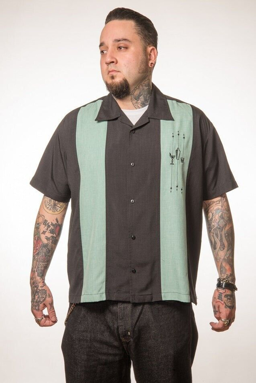 Steady Clothing The Shake Down in Black/Mint Retro 50s Mens