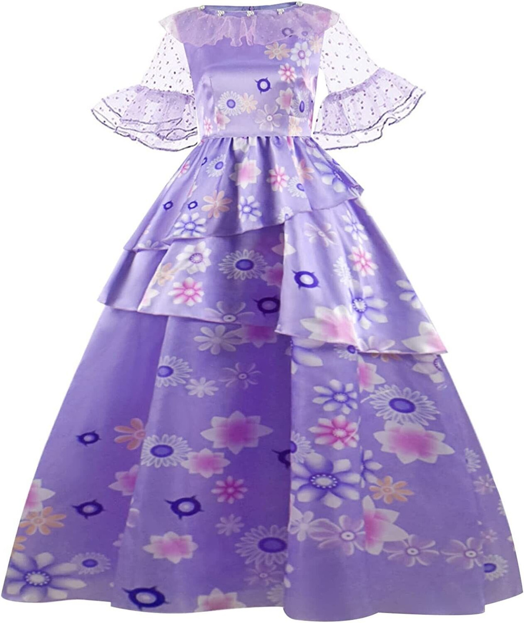 Disney Isabella Encanto Fille Robe Halloween Fantasia Fleur