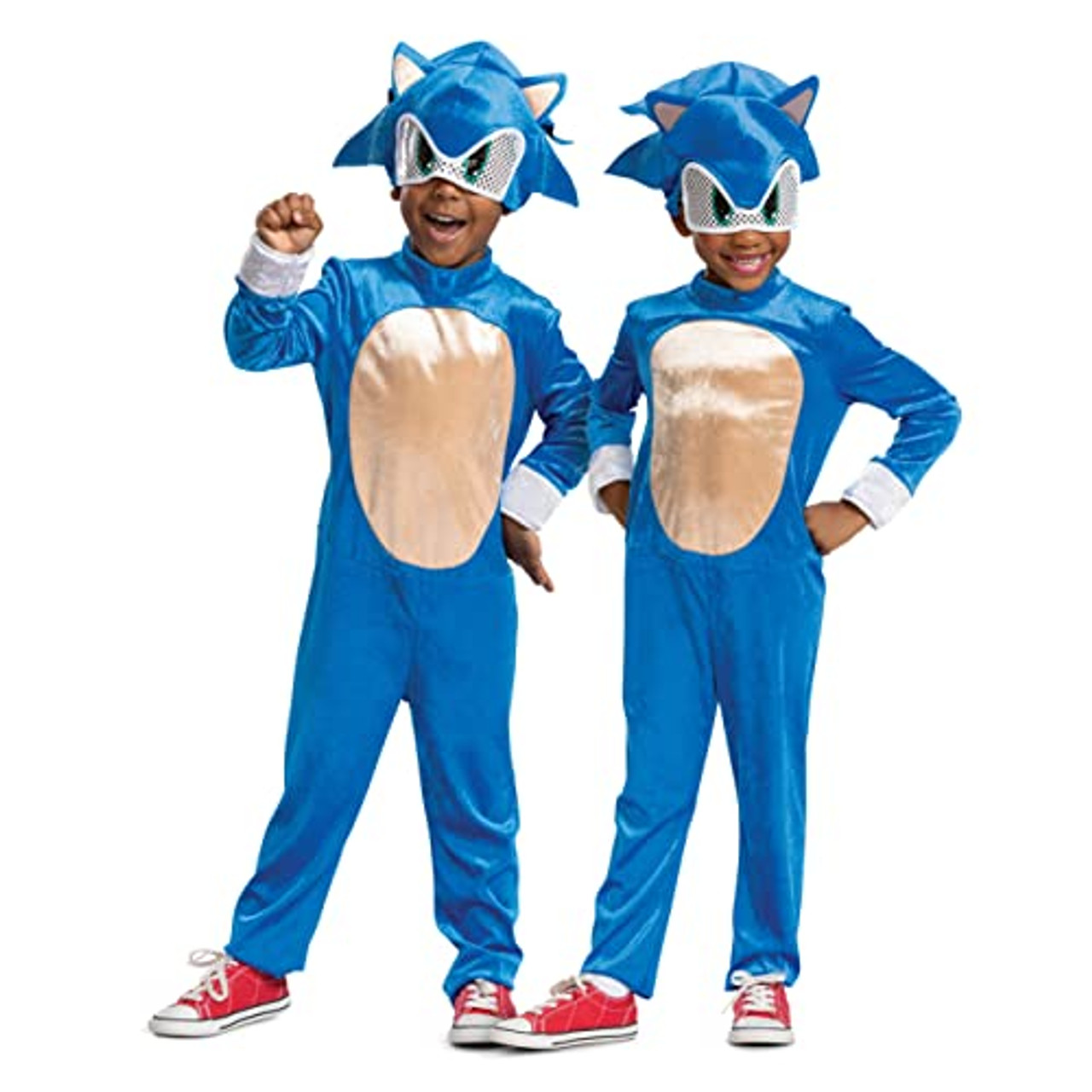 Sonic the Hedgehog Costume, Official Sonic Movie Costume and Headpiece,  Toddler Size Medium (3T-4T) - Fearless Apparel