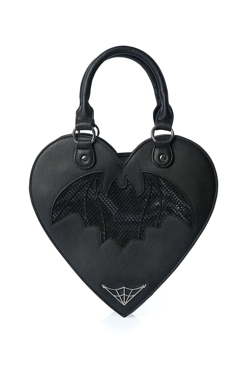Lost Queen Dreamology Handbag Goth Punk Heart Bat Spiderweb