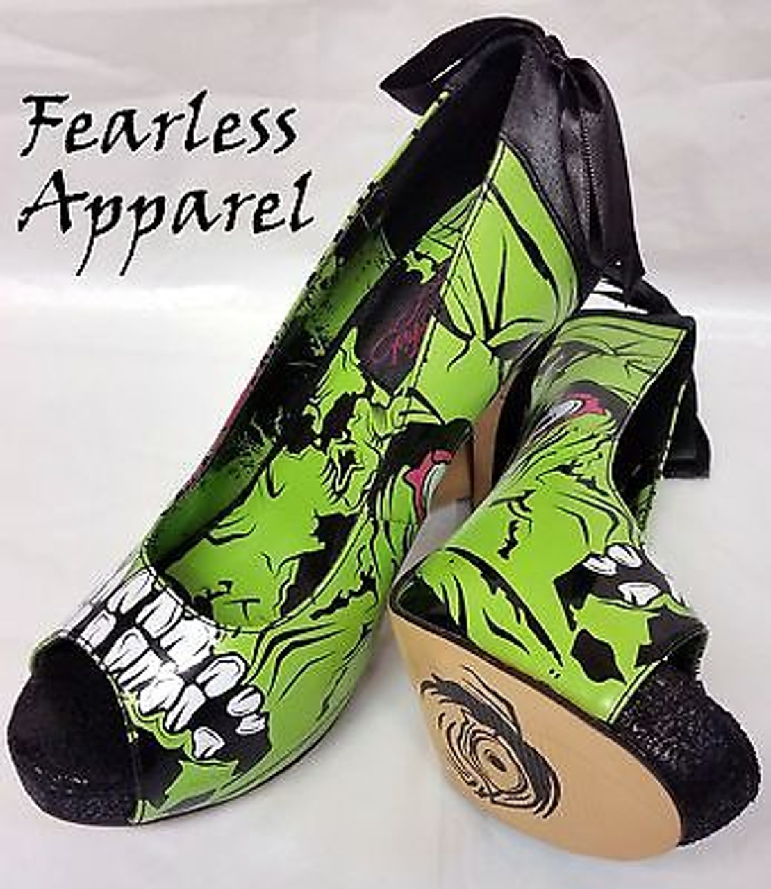Iron Fist Zombie Stomper platform high heels green peep toe pump size 7  (38) | eBay