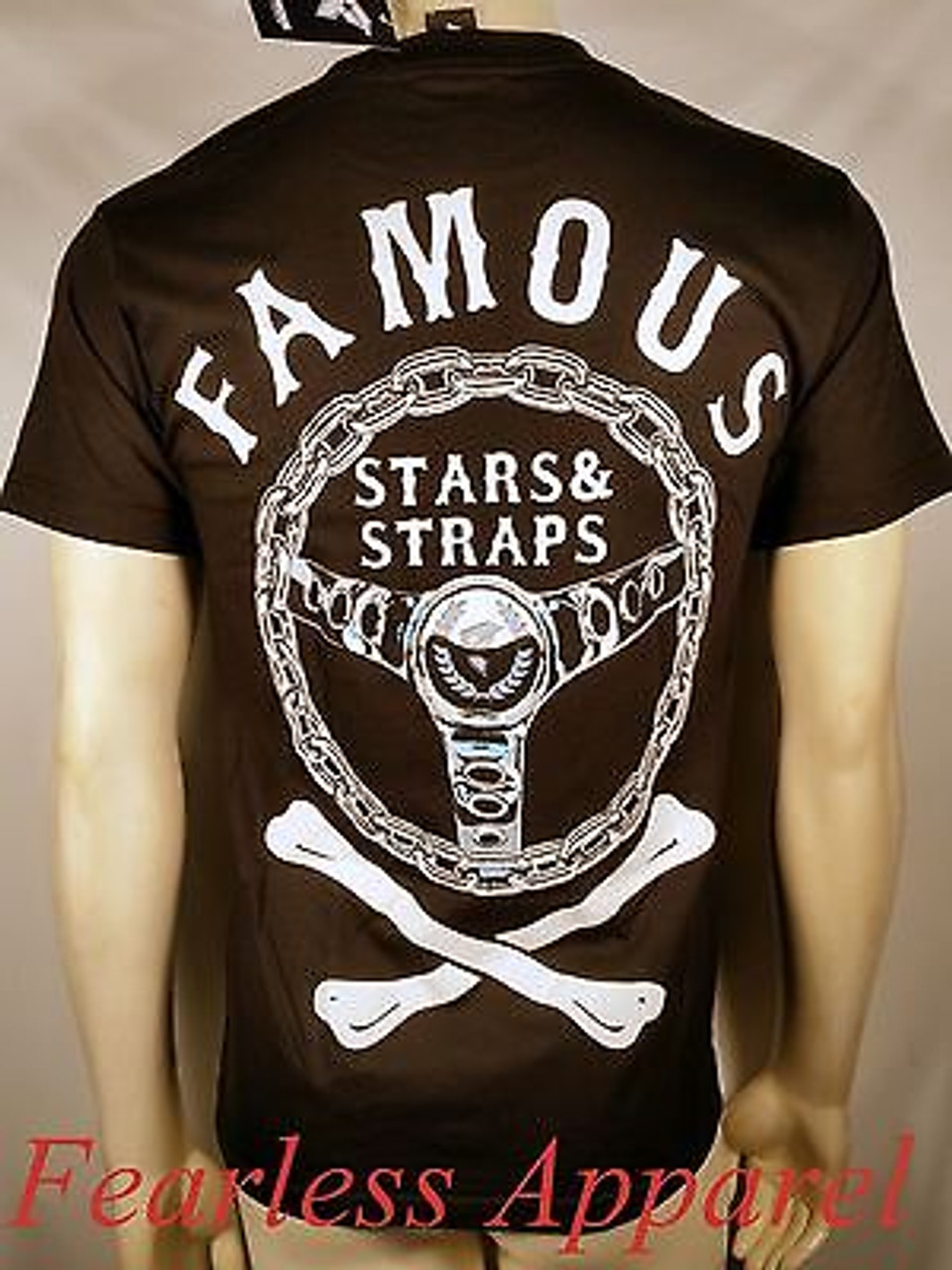 FAMOUS STARS & STRAPS BONES BLVD SKULL SKATE URBAN GOTH ROCK PUNK T SHIRT  S-2XL