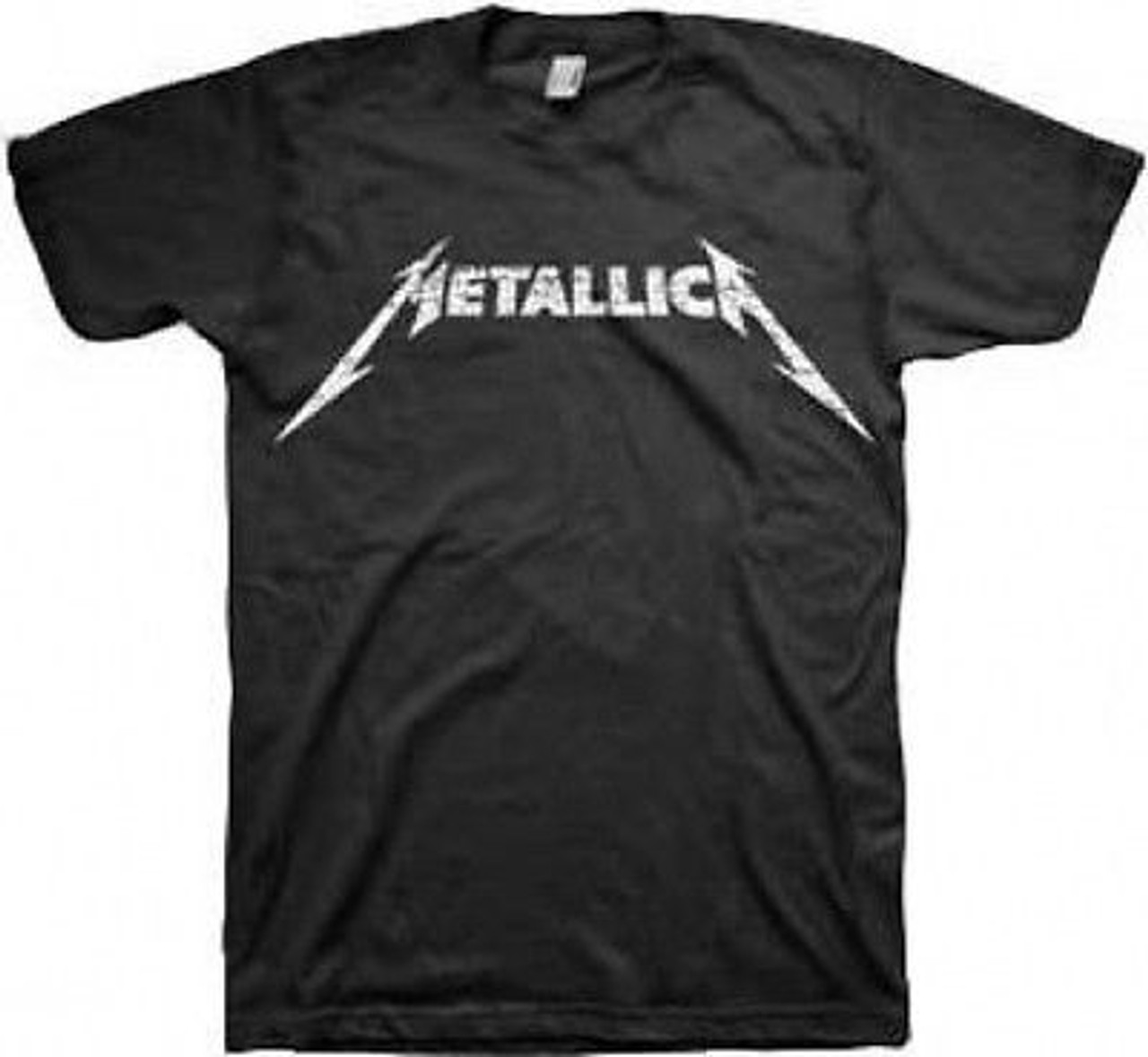 METALLICA BLACK AND WHITE LOGO CONCERT METAL MUSIC BAND TEE SHIRT S-2XL