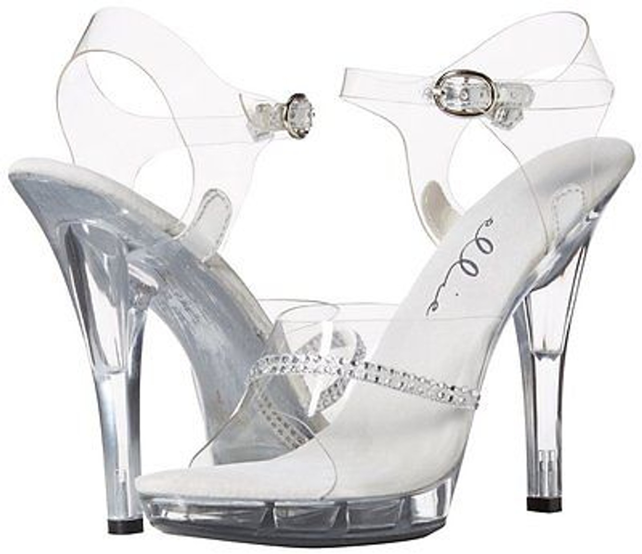 clear shoes with rhinestones