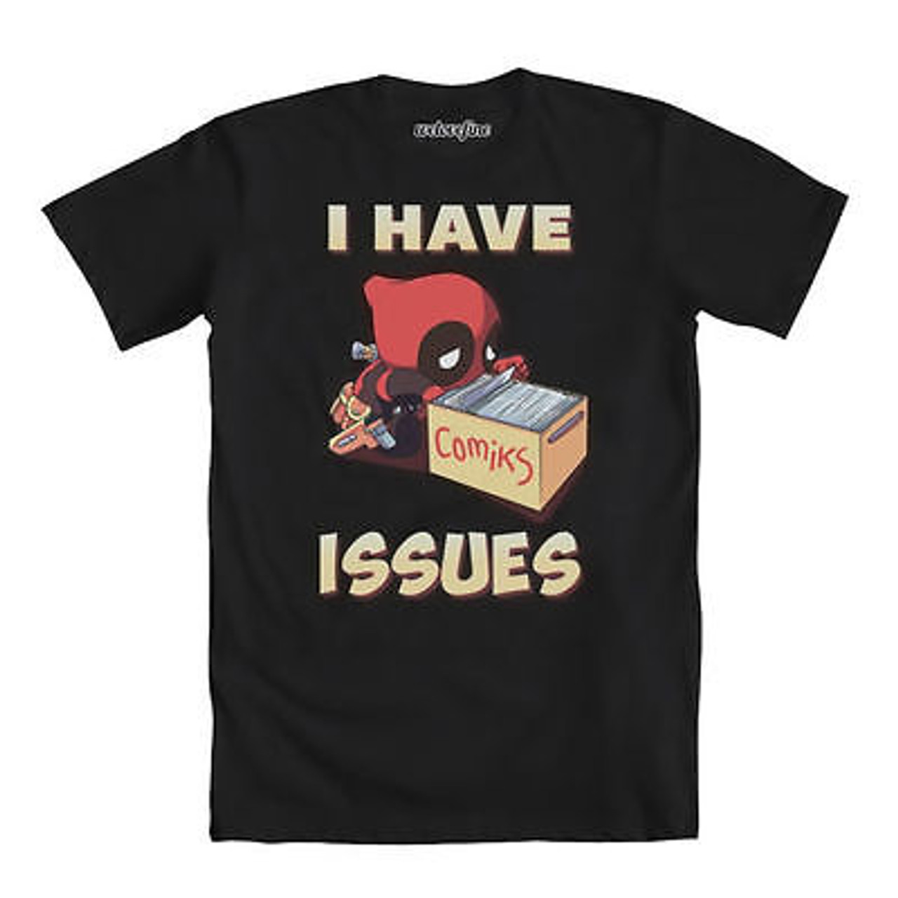 DEADPOOL I HAVE ISSUES BLACK COMIC BOOK KAWAII MARVEL COMICS