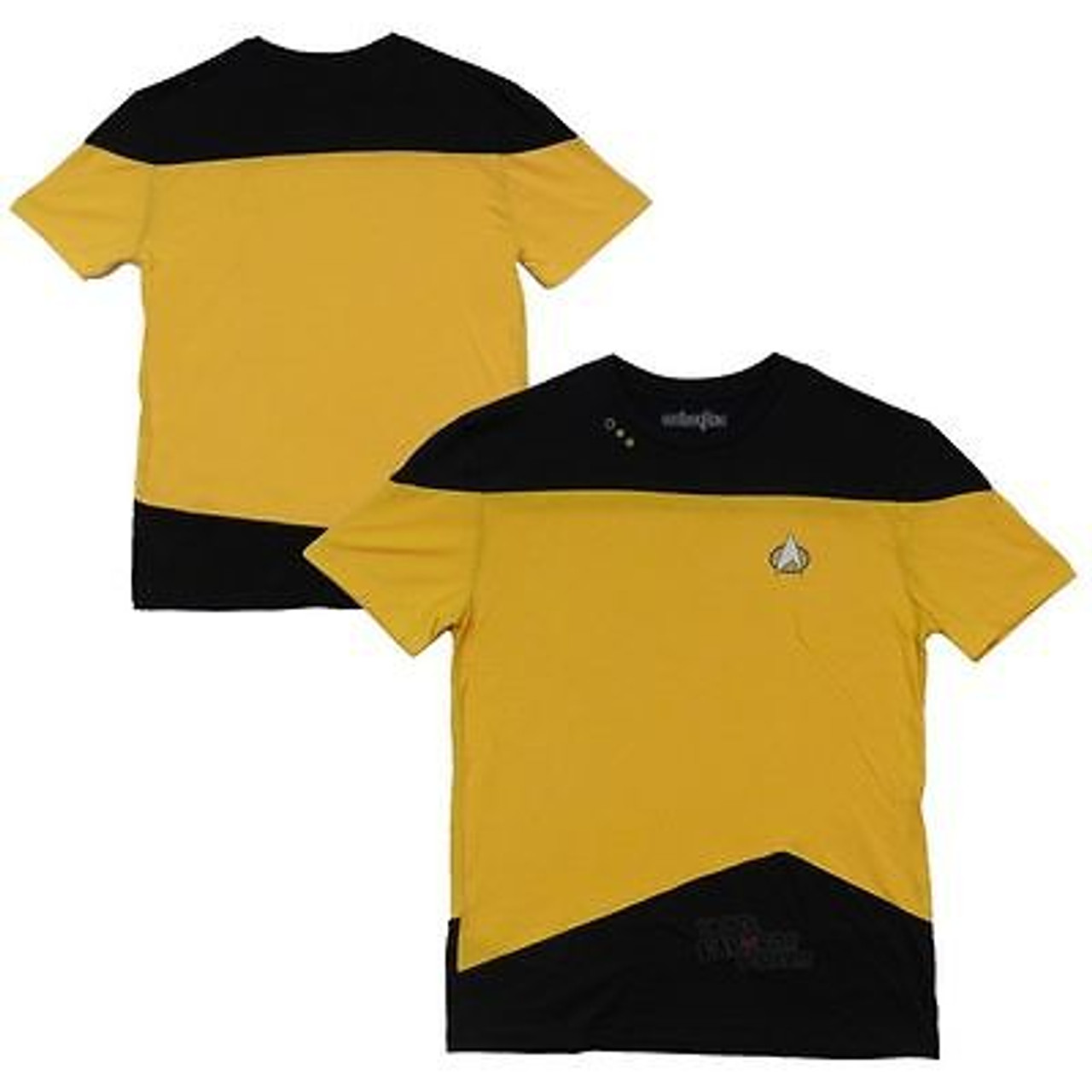 Star Trek The Next Generation TNG Command Cosplay Costume Yellow Shirt For Fans