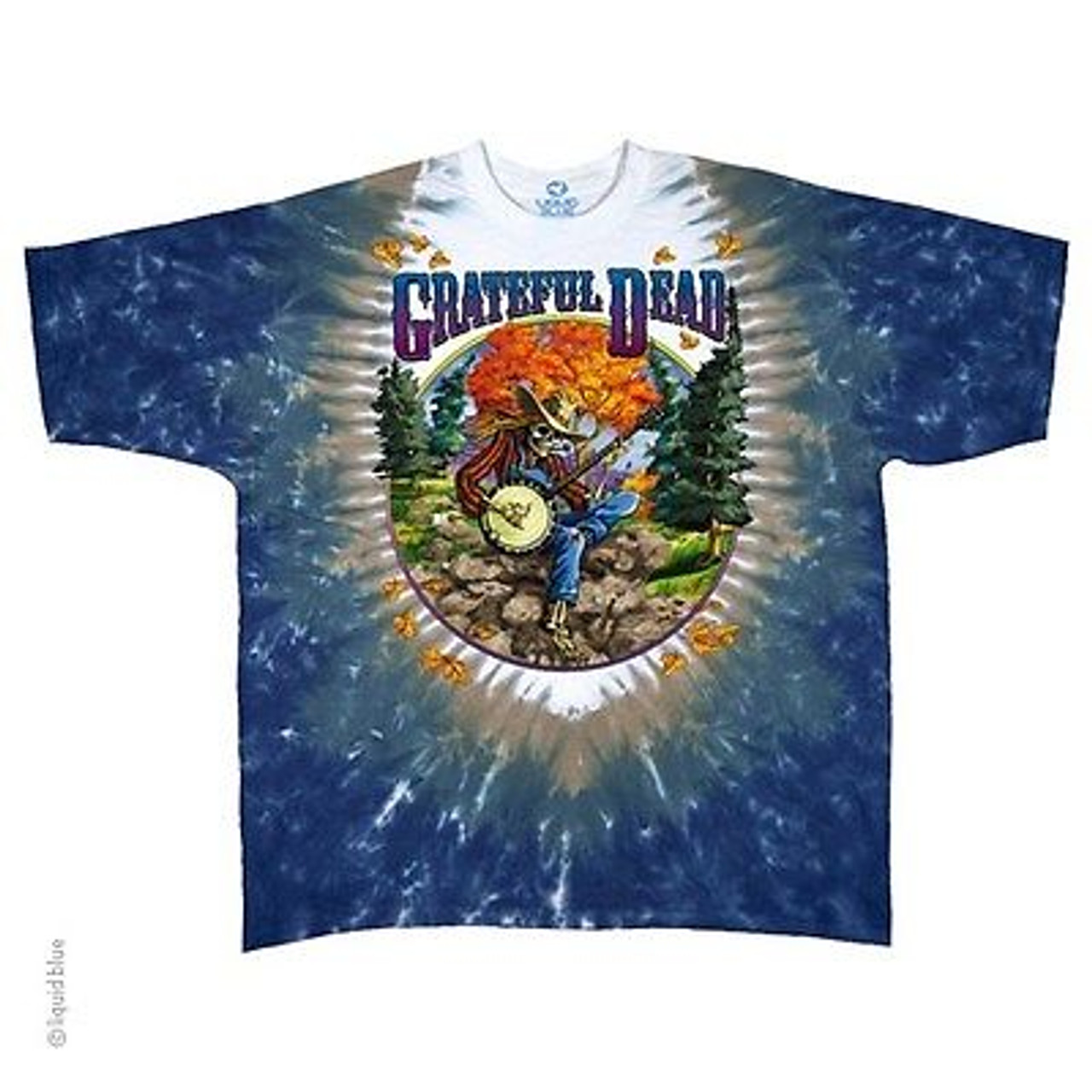 Grateful Dead Banjo Country Skeleton Rock Music Tie Dye Mens T Shirt M-6xl - M