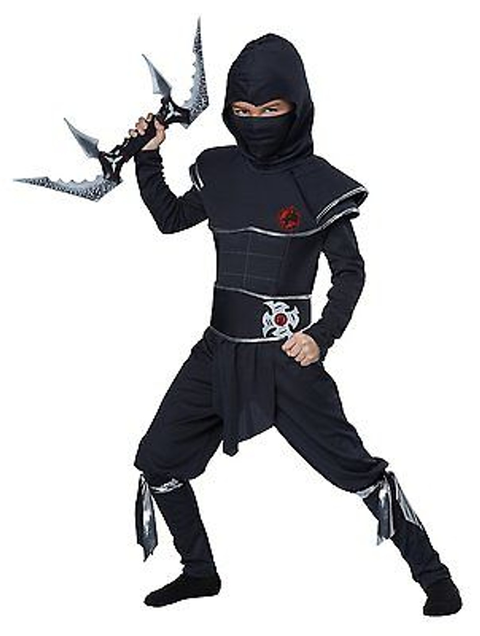 Men Ninja Warrior Master Costume Black Outfit Halloween