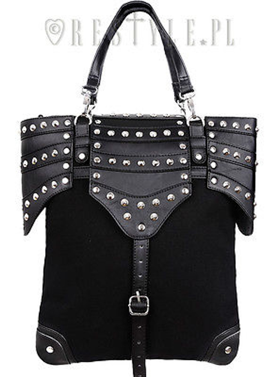 Urban Expressions Vegan Leather Black Studded Shoulder Purse Handbag Metal  Rad | eBay