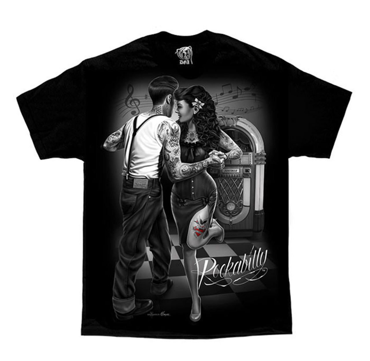 zoom Skorpe generelt DGA David Gonzales Art Rockabilly Greaser Dance Tattoo Biker Mens Shirt M- 5XL - Fearless Apparel