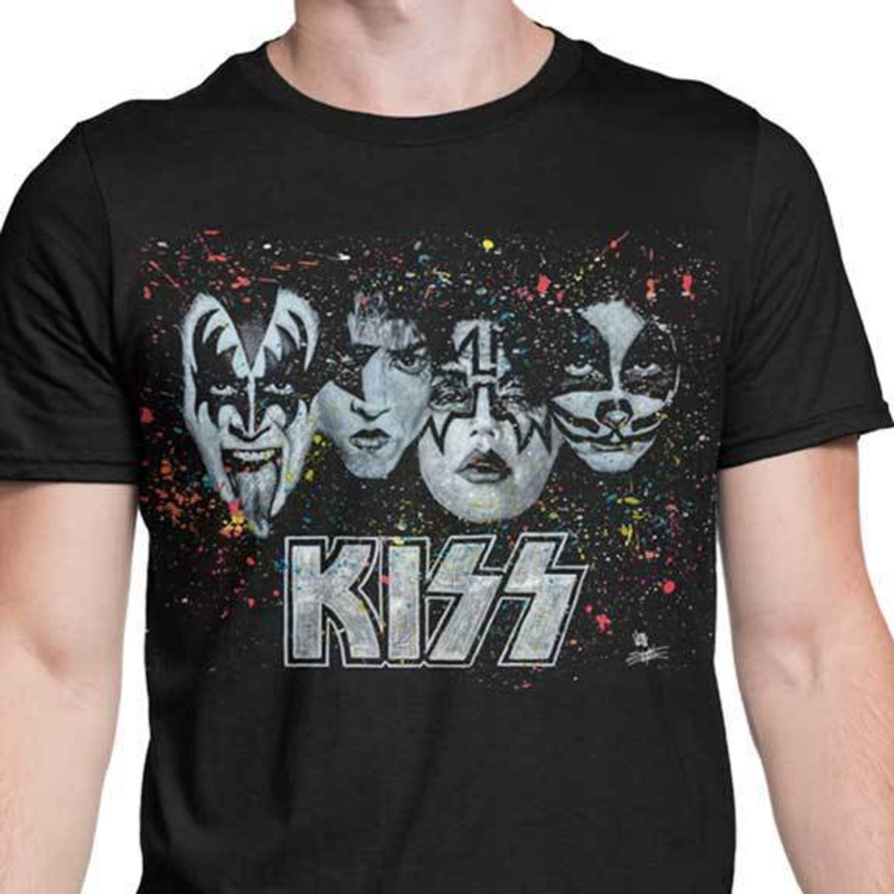 Get Down Art GDA KISS Face Off White Metal Rock Music Band Mens SFAE51 - Fearless Apparel