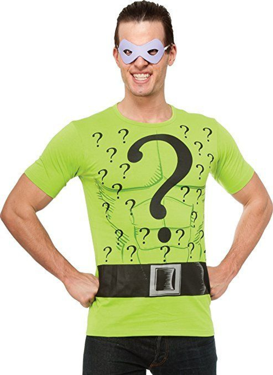 Rubies Dc Comics The Riddler Batman Adult Mens Halloween Costume Shirt 887405