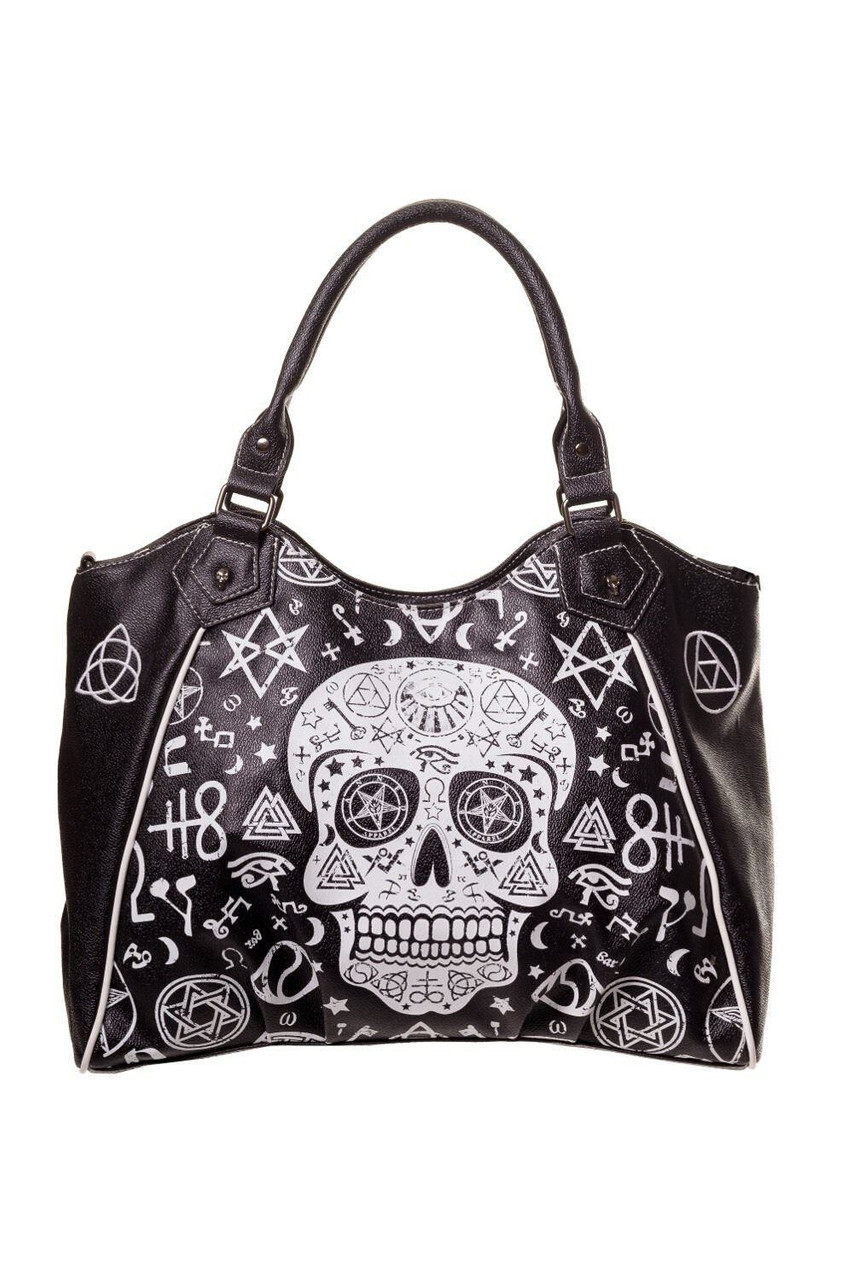 Grindstore Borsa Tote Infernal Pentagram 38 x 42 cm in Grigio