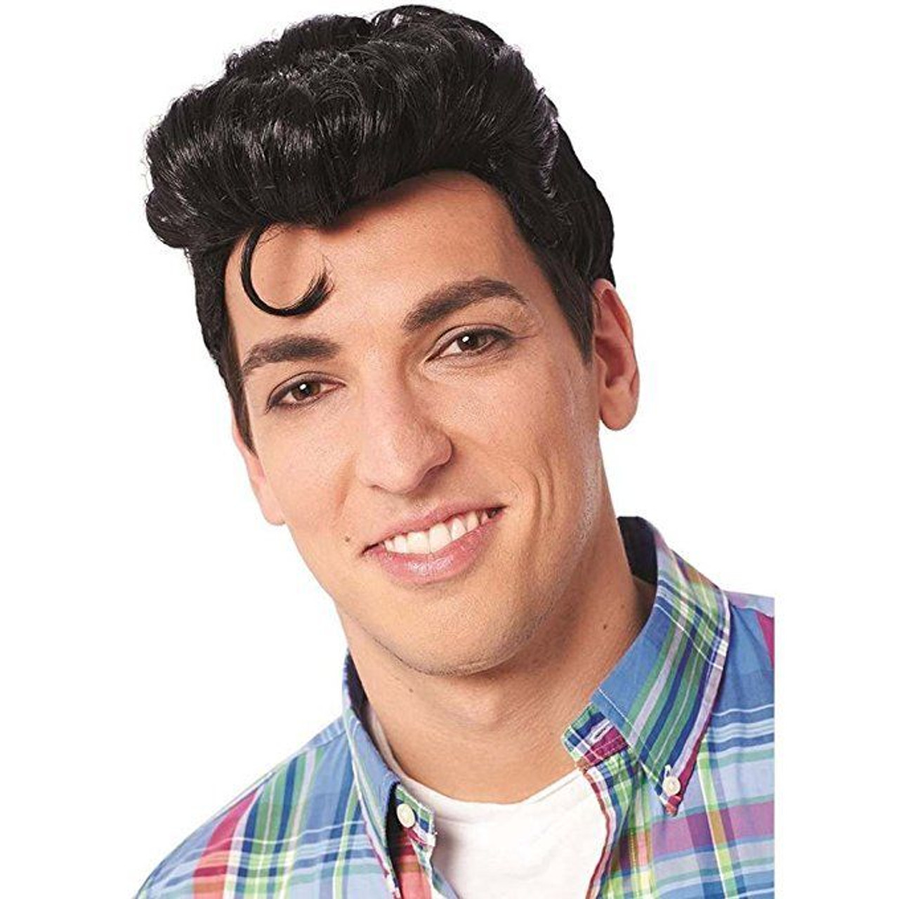 mens black costume wig