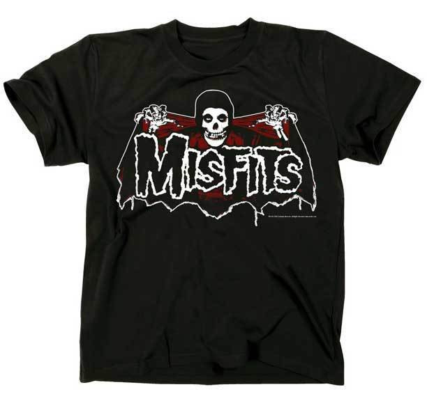 The Misfits Batfiend Red Horror Punk Rock Metal Adult Mens T Tee