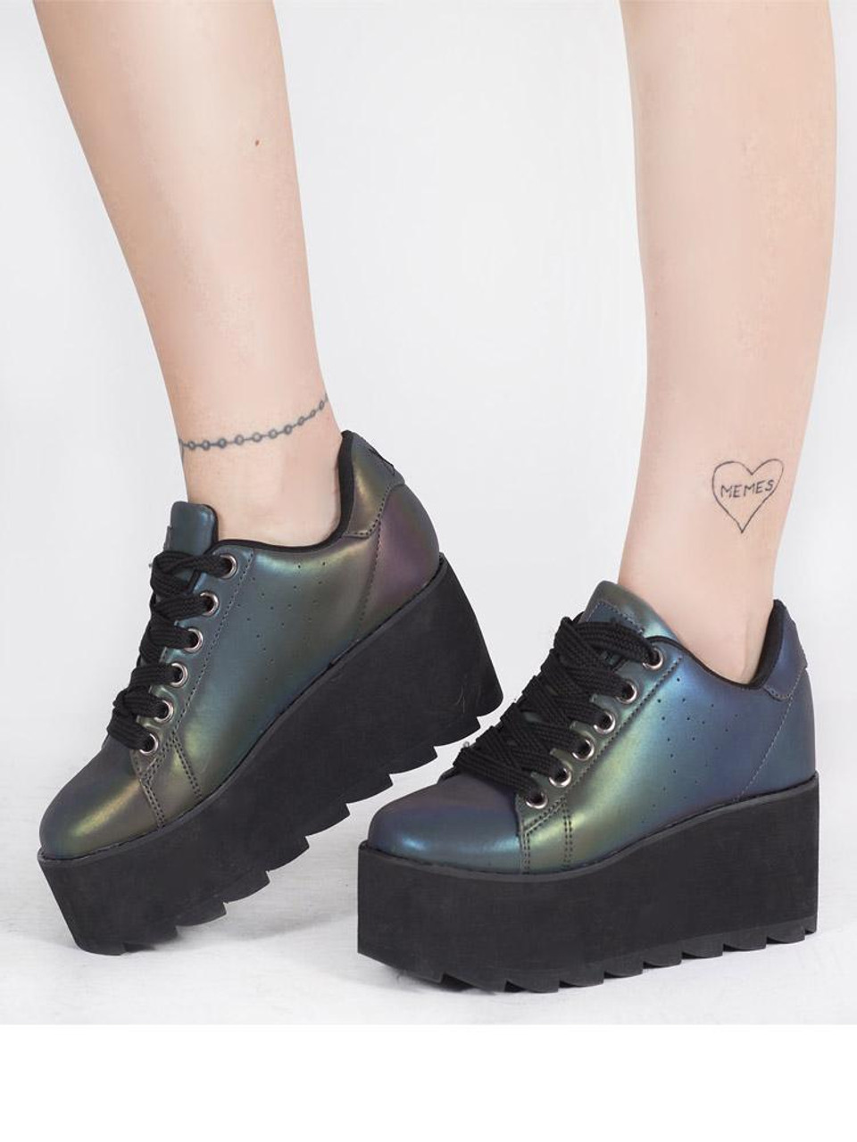 black lala platform sneakers