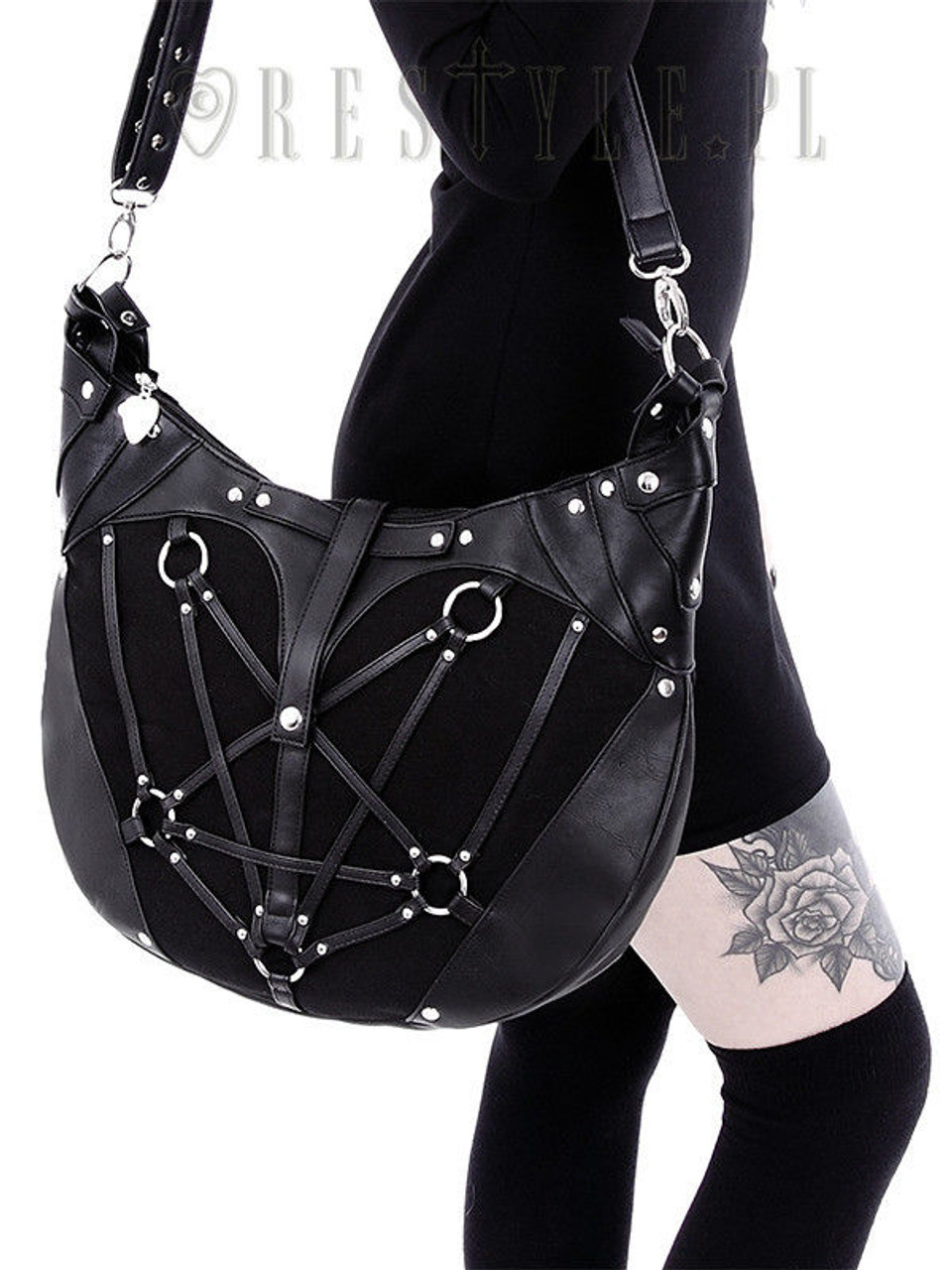 Restyle Pentagram Hobo Emo Punk Goth Rocker NuGoth Vegan Handbag Bag ...
