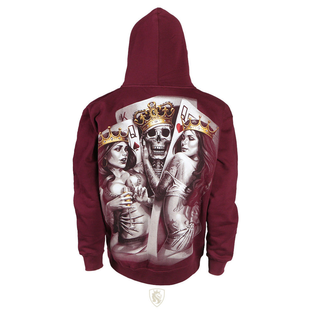 OGABEL OG ABEL 2 Of A Kind Burgundy Tattoo Adult Mens Zip Up Hoodie ...