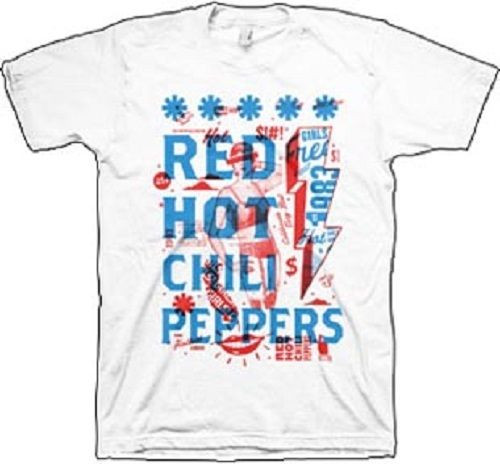 Red Hot Chili Peppers Multiply Band Music Rock Classic Mens Wht T