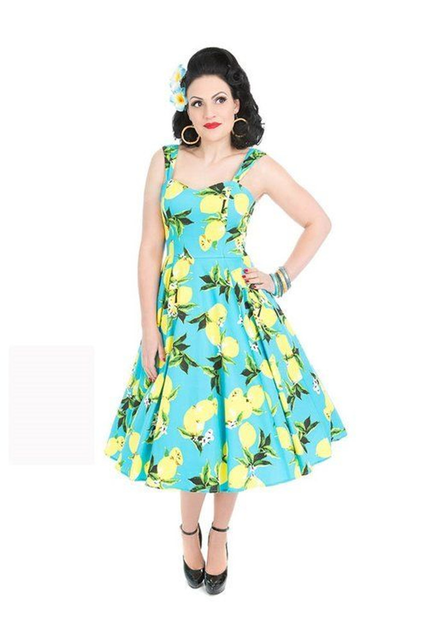 yellow rockabilly dress