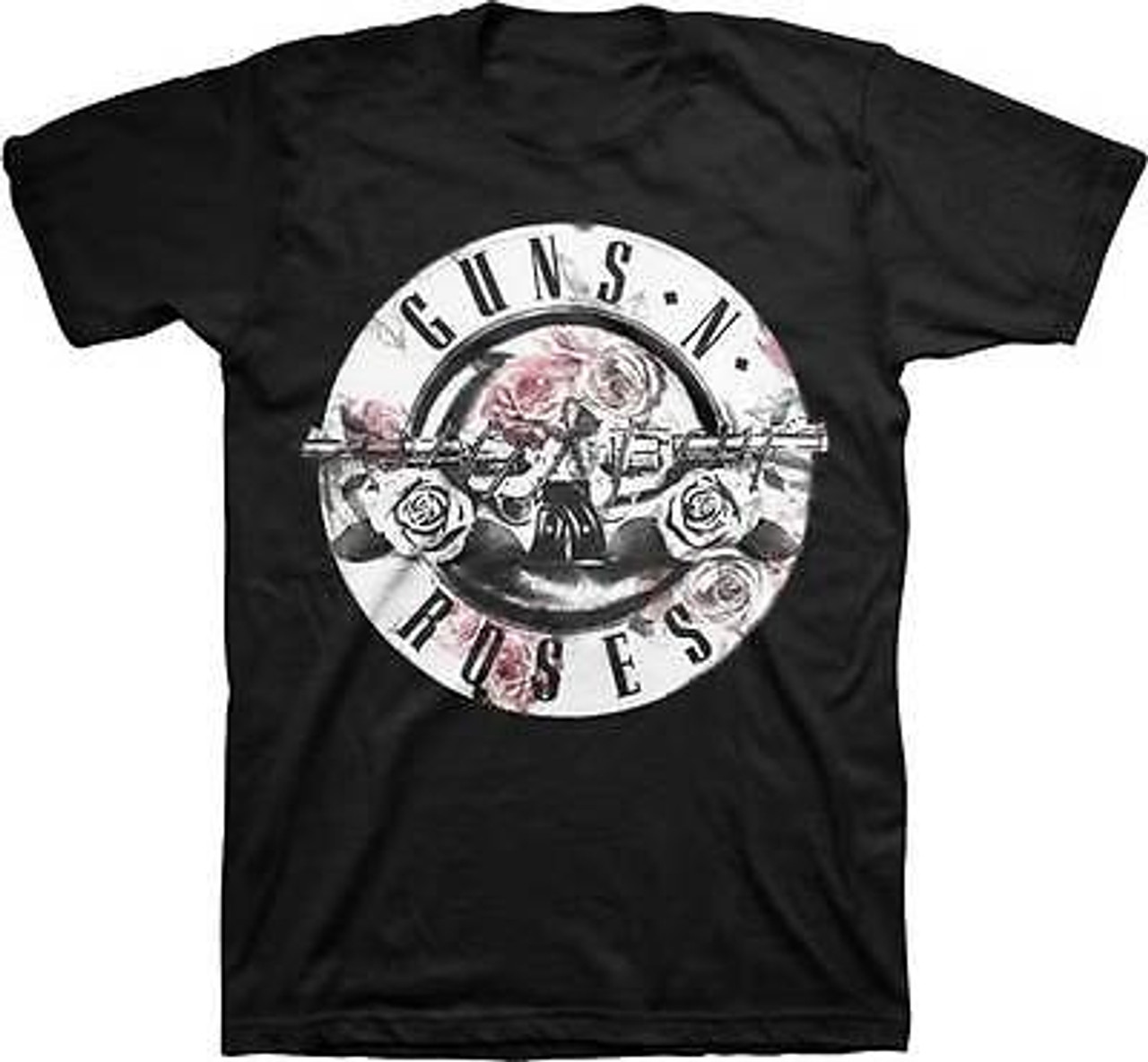 Guns N Roses Floral Filled Bullet Logo Art Gnr Music Rock Band T Shirt S-2Xl