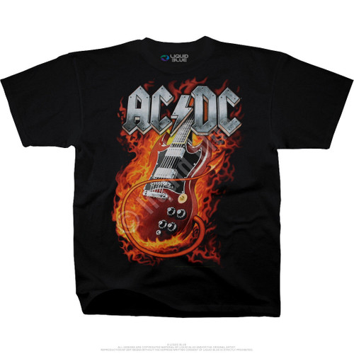 AC/DC Thunderstruck Electric Guitar Fire Flames Metal Rock Men's Tee Shirt 31880 AC/DC Thunderstruck Electric Guitar Fire Flames Metal Rock Men's Tee Shirt 31880
