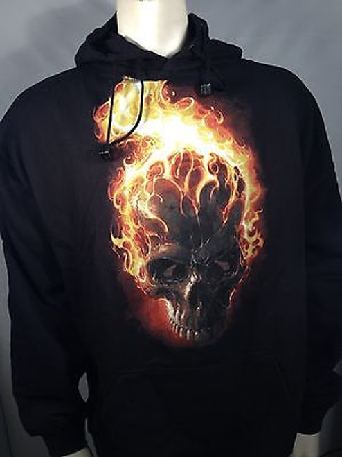 AUTHENTIC MARVEL COMICS GHOST RIDER FIRE PULLOVER HOODIE SWEAT SHIRT S-2XL AUTHENTIC MARVEL COMICS GHOST RIDER FIRE PULLOVER HOODIE SWEAT SHIRT S-2XL
