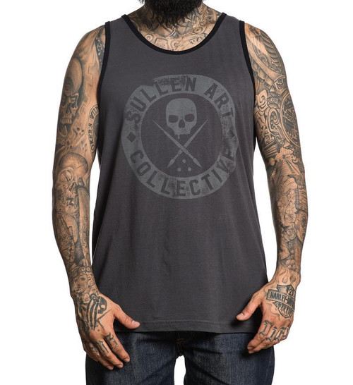 Sullen Art Collective Clothing Badge of Honor Grey Tattoos Mens Tank Top SCM1887