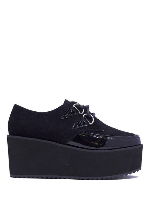 国内で当店のみ ADC - Wing Feather Skate Shoes-Black YRU Strange Cult Cvlt Bela Emo Punk Bat Wing Vegan Leather