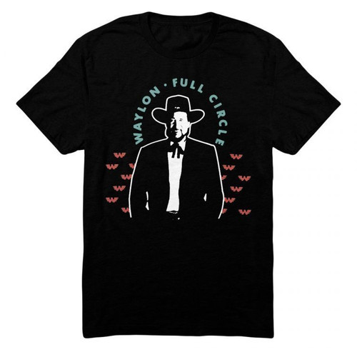 Waylon Jennings Full Circle Country Music Texas Adult Mens Tee Shirt 10108921 Waylon Jennings Full Circle Country Music Texas Adult Mens Tee Shirt 10108921