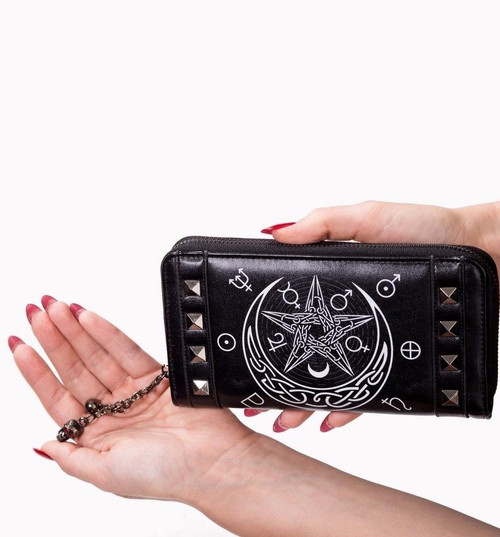 Lost Queen Hollow Moon Gender Symbols Pentagram Gothic Punk Wallet WT1474 Lost Queen Hollow Moon Gender Symbols Pentagram Gothic Punk Wallet WT1474