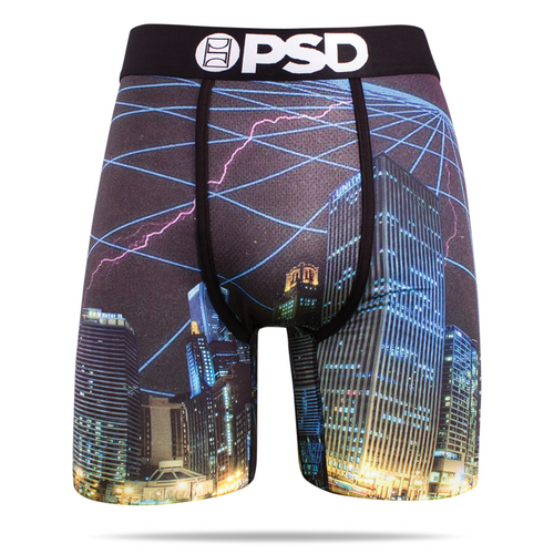 PSD Chicago Lightning Retro Synthwave City Boxer Briefs Underwear 1182037-PUR