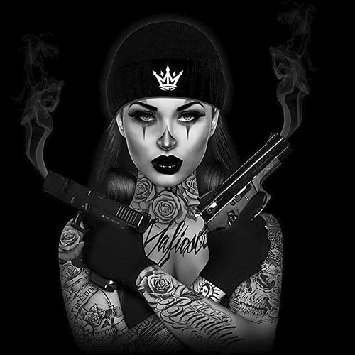 Mafioso Killa Clown Tattoo Ink Art Gun Pistol Urban Punk Black T Tee Shirt