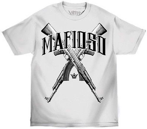 Authentic Mafioso Ak 47 Assault Weapon Machine Gun White T Shirt S-4Xl