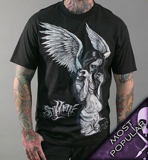AUTHENTIC SULLEN CLOTHING FALLEN ANGEL PUNK GOTH TATTOO SCENE SKULL SHIRT S-4XL AUTHENTIC SULLEN CLOTHING FALLEN ANGEL PUNK GOTH TATTOO SCENE SKULL SHIRT S-4XL