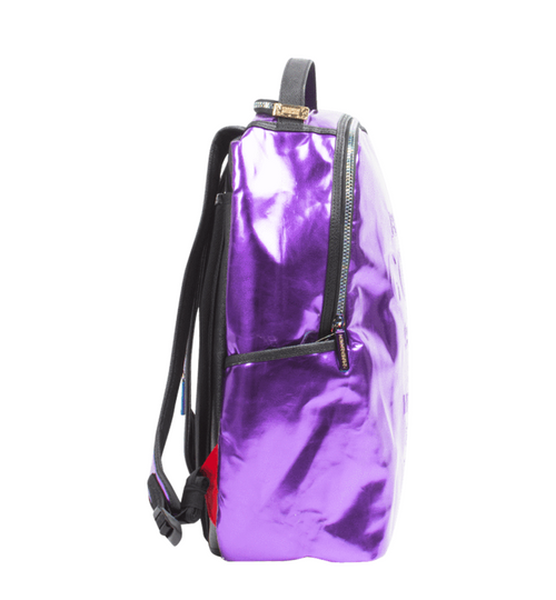 purple and gold backpack