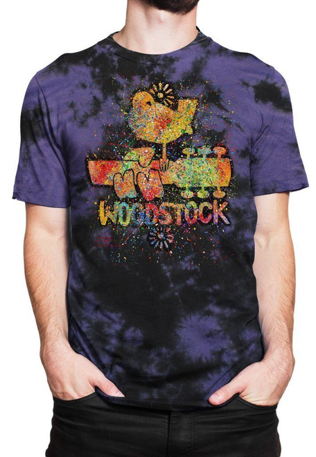 GDA Get Down Art Woodstock Poster Music Love Peace Mens Tee Shirt Tie Dye Purple GDA Get Down Art Woodstock Poster Music Love Peace Mens Tee Shirt Tie Dye Purple