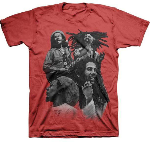 Zion Rootswear Bob Marley Red Quad Photo Rasta Music Mens Tee Shirt ZRBM2011 Zion Rootswear Bob Marley Red Quad Photo Rasta Music Mens Tee Shirt ZRBM2011